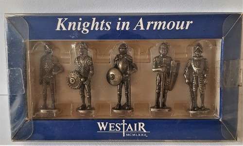 WESTAIR MCMLXX11 VINTAGE 1972 PEWTER KNIGHTS BOXED SET