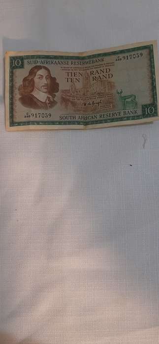 VINTAGE R10 BANK NOTE GOVERNOR DE JONGH
