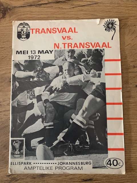 Rugby Programme - Transvaal vs Northern-Transvaal 13/05/72