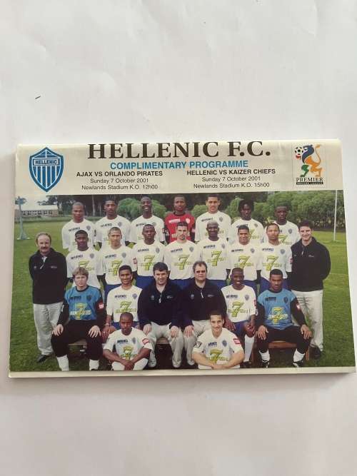 Soccer Programme - Ajax vs Pirates/Hellenic vs Chiefs 7/10/2001
