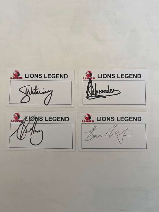 Rugby - 4 Signed Lion Player Cards