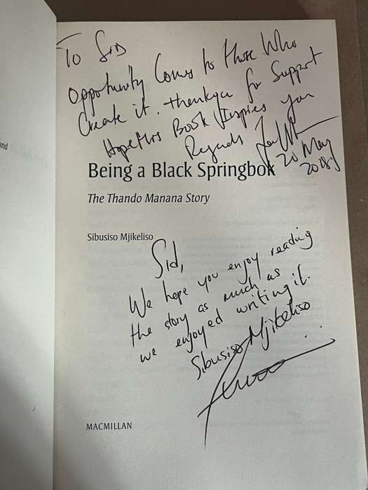 Rugby Book - *SIGNED* Being a Black Springbok by Thando Manana
