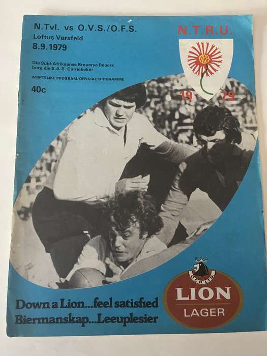 Rugby Programme - Northern-Transvaal vs Free State 08/09/1979