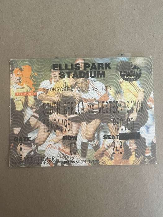 Rugby Ticket - South-Africa vs Samoa 13/04/1995