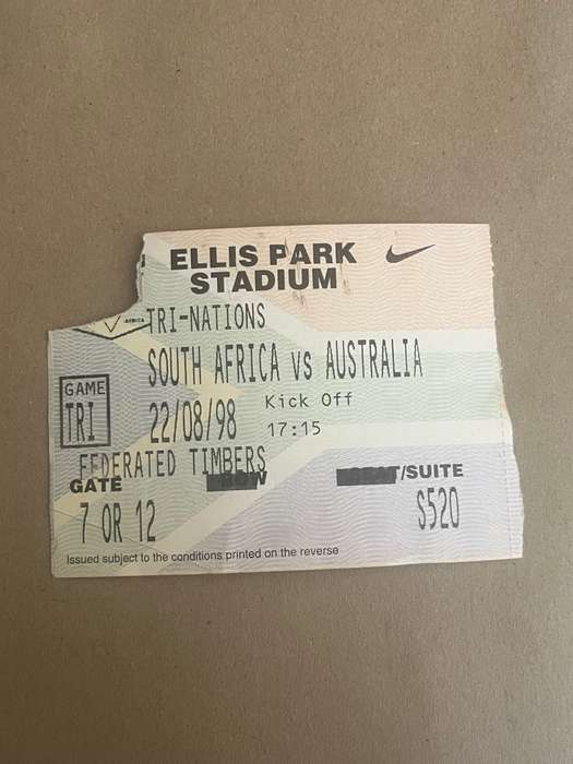 Rugby Ticket - South-Africa vs Australia 22/08/1998