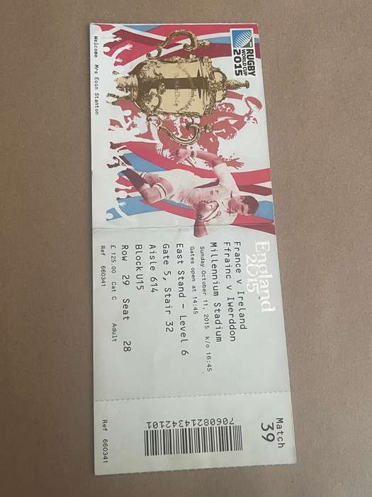 Rugby Ticket - France vs Ireland 11/10/2015 (Rugby World Cup)