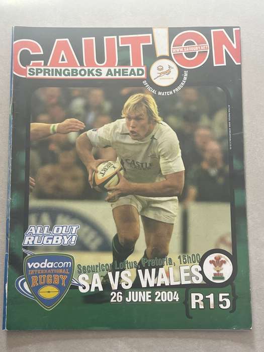 Rugby Programme - South-Africa vs Wales 26/06/2004