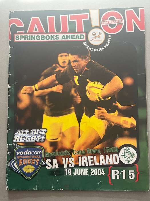 Rugby Programme - South-Africa vs Ireland 19/06/2004
