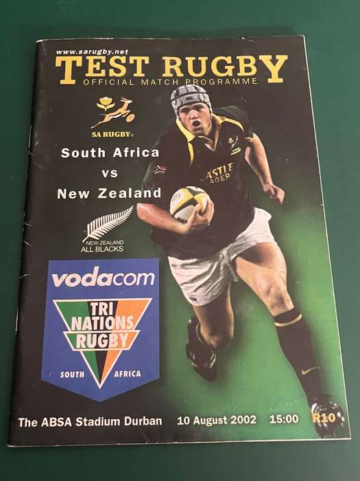 Rugby Programme - South-Africa vs New Zealand 10/08/2002