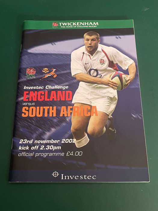Rugby Programme - South-Africa vs England 23/11/2002
