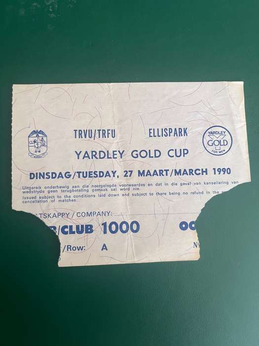 Rugby Ticket - Yardley Gold Cup Night Rugby 07/03/1990