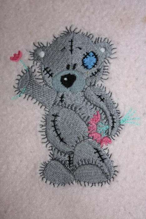 Pink Fleecy baby blanket - Tatty teddy - Embroided