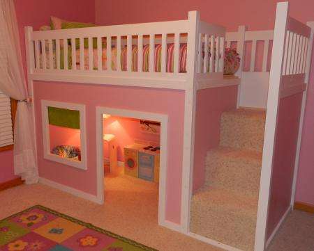 BRAND NEW SPACESAVING PLAYHOUSE LOFT BED WITH STORAGE STAIRS