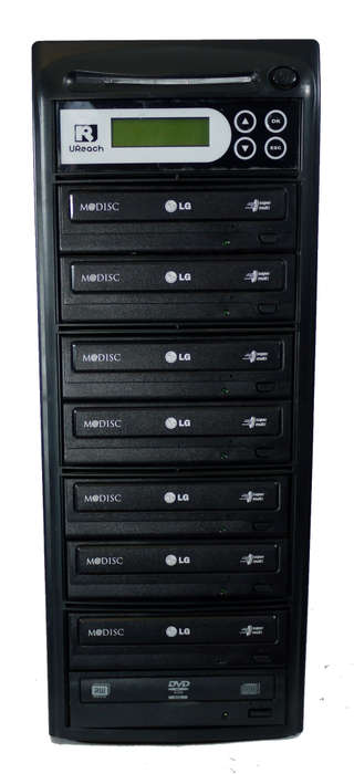 Stand-alone DVD DUPLICATOR UReach with up to 8 available slots