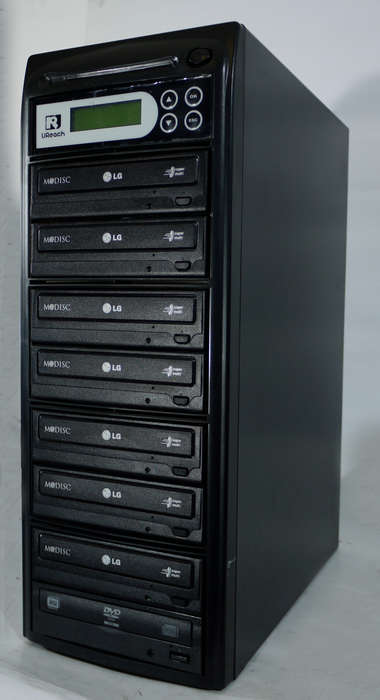 Stand-alone DVD DUPLICATOR UReach with up to 8 available slots