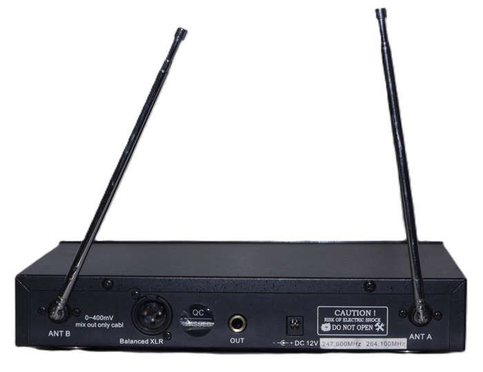 High VHF Dual Channel Wireless Microphone(MICROPHONES NOT INCLUDED)