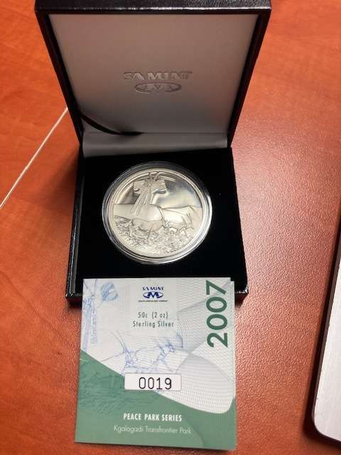 2007 Peace Parks Silver 2oz 50c