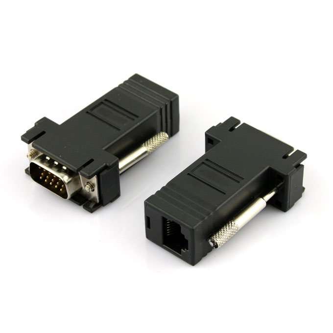 2IN1 VGA(SET) TO CAT5 EXTEND NETWORK CABLE upto 100'/33m New