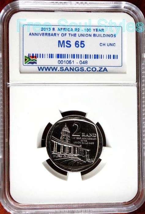 2013 R2 Centenary of The Union Building SANGS Graded MS 65