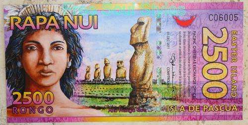 2011 Easter Island 2500 Rongo Polymer Note