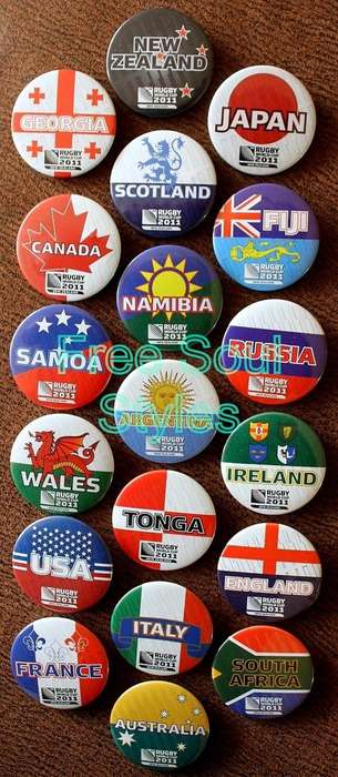 New Zealand 2011 RWC Buttons Pins with All Teams