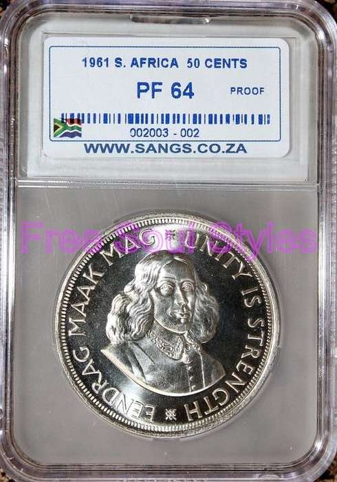 1961 50c SANGS Graded PF 64 - Catalogue Value R1 100.00