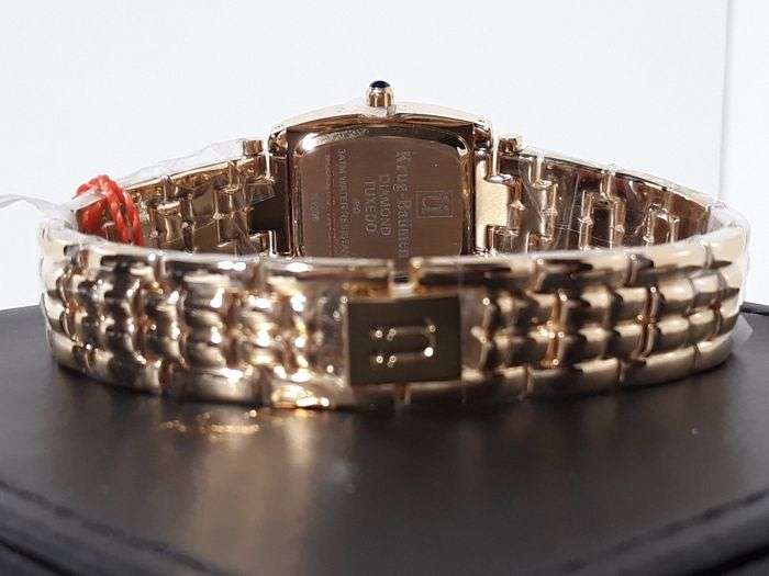R1 AUCTION RETAIL R10,314.58 Krug-Baumen LADIES Tuxedo Gold  4X REAL Diamond BLACK Dial Gold Strap