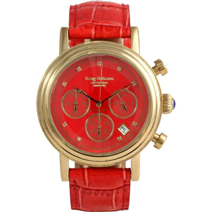 Retail: R14,000 Krug-Baumen Enterprise 8 Genuine Diamonds Red-Gold Dial chronograph Watch