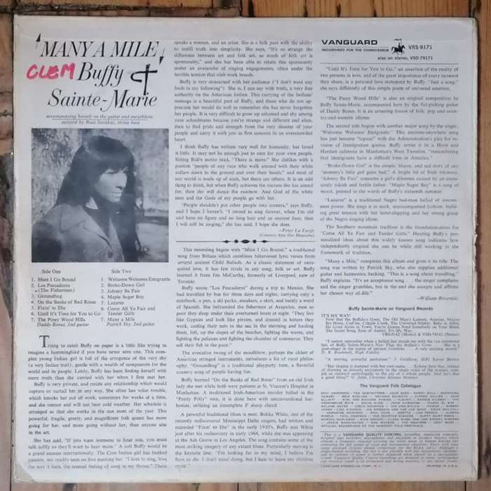 Buffy Sainte Marie - Many a Mile LP/Album (1965 US import) VG+/VG