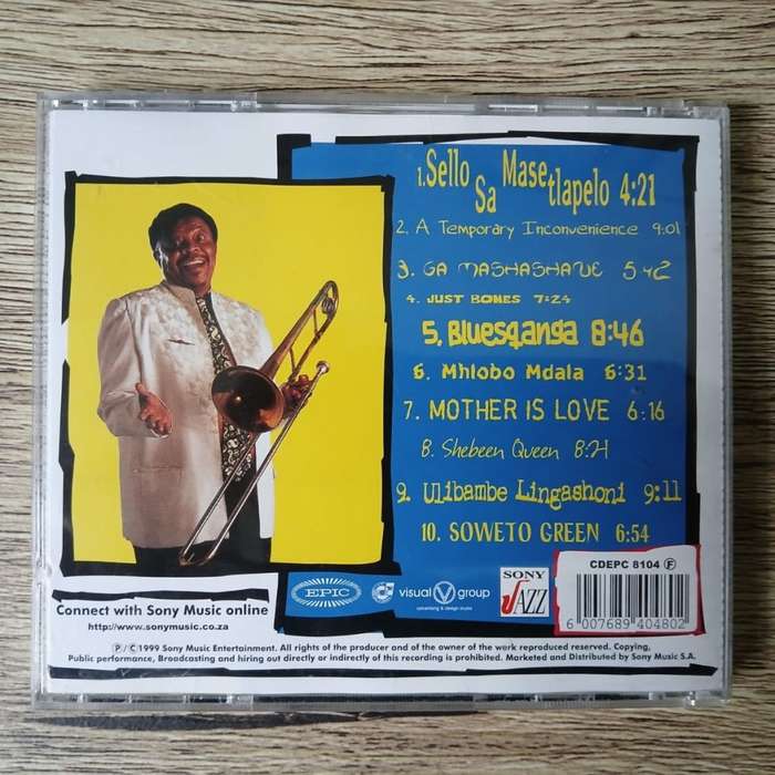 Jonas Gwangwa - A Temporary Inconvenience CD/Album (1999 SA press) VG+/VG+