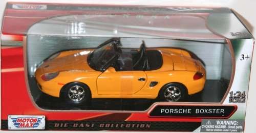 Porsche Boxster 986 cabrio 2004 yellow 1/24 Motormax NEW+boxed  #2150 instant wheels