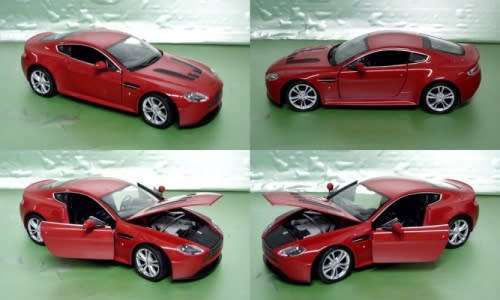 Aston Martin V12 Vantage 2010 red-met 1/24 Welly NEW  #2101 instant wheels