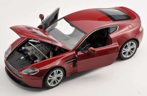 Aston Martin V12 Vantage 2010 red-met 1/24 Welly NEW  #2101 instant wheels