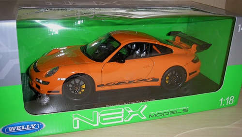 Porsche 911 GT3 RS (997) orange 1/18 Welly NEW+BOXED  #8048 instant wheels