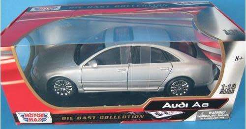Audi A8 2004 silver 1/18 MotorMax NEW+boxed  #8837 instant wheels