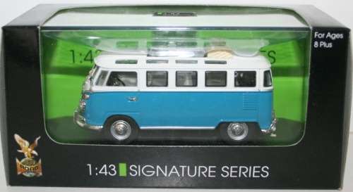 Volkswagen T1 Samba Bus 1962 open fldg roof blue+white 1/43 RdSign NEW+boxed  #4036 instant wheels