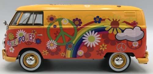 Volkswagen T1 Transporter 1962 FLOWER POWER 1/24 MotorMax NEW+boxed  #2160 instant wheels