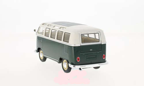 Volkswagen T1 Sambabus 1963 dk.green+white 1/24 Welly NEW+boxed  #2165 instant wheels