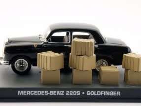 Mercedes-Benz 220S 1953 black Bond Goldfinger 1/43 IXO NEW+boxed  #4752 instant wheels