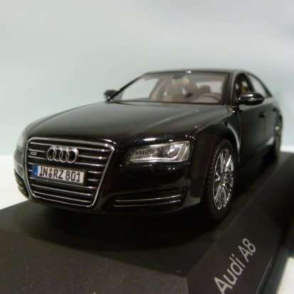 Audi A8 D4 2010 black 1/43 Kyosho NEW+showcased  #4474 instant wheels