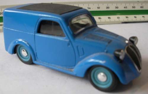 Fiat 500C Publicitario van 1939 blue 1/43 Brumm NEW+showcased  #4527 instant wheels