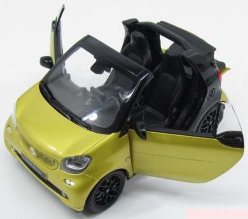 Smart fortwo Cabriolet 2015 black+yellow 1/18 Norev NEW+boxed  #8999 instant wheels