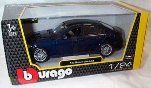 Alfa Romeo Giulia 2016 dk.blue-metallic 1/24 Bburago NEW+boxed  #2111 instant wheels