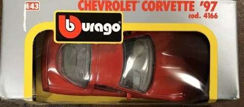 Chevrolet Corvette C5 Coupe 1997 red 1:43 Bburago NEW+boxed  #5313 instant wheels