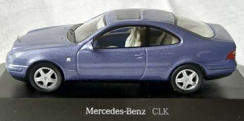 Mercedes-Benz CLK Coupe (C208) 1998 blue 1/43 Herpa NEW+boxed  #4157 instant wheels