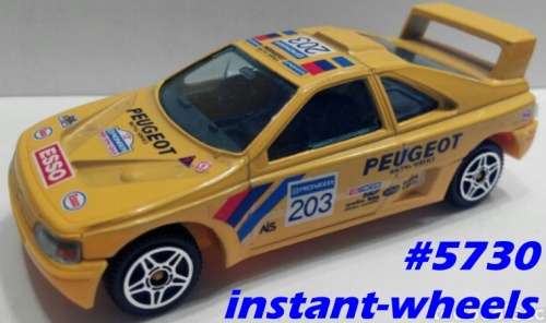 Peugeot 405 Turbo16 Paris-Dakar 1990 yellow 1/43 Bburago NEW+reblistered  #5730 instant wheels
