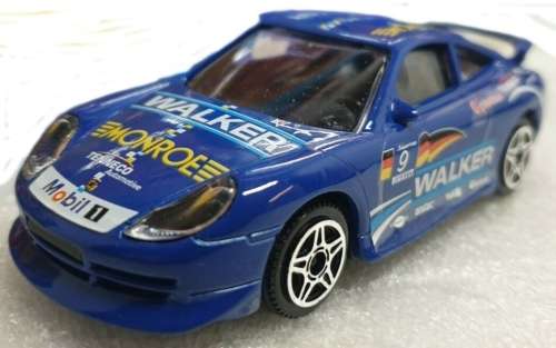 Porsche 911 Carrera WALKER MONROE RACING blue 1/43 Bburago NEW+reblistered #5734 instant wheels