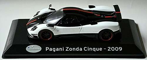Pagani Zonda Cinque 2009 white+black 1/43 IXO NEW+boxed FREE SA door-Delivery #5564 instant wheels