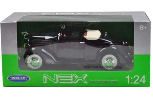 Ford Deluxe Cabriolet 1936 black 1/24 Welly NEW+boxed   #2329 instant wheels