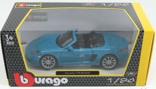 Porsche 718 Boxster (982) 2016 light-blue 1:24 Bburago NEW+boxed  #2341 instant wheels